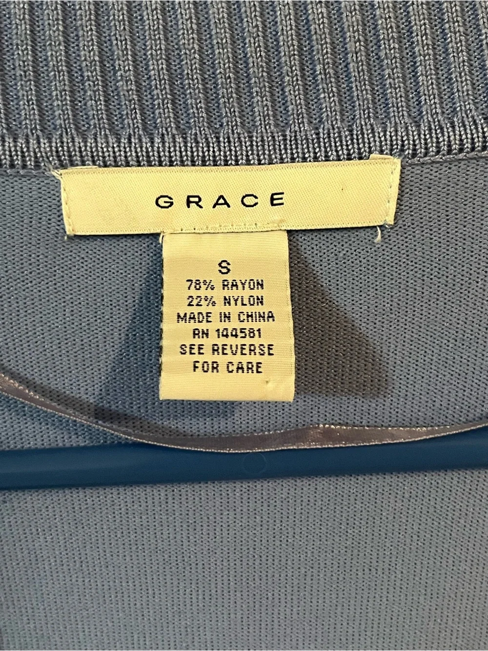 Grace Dusty Blue Open-Front Cardigan Small